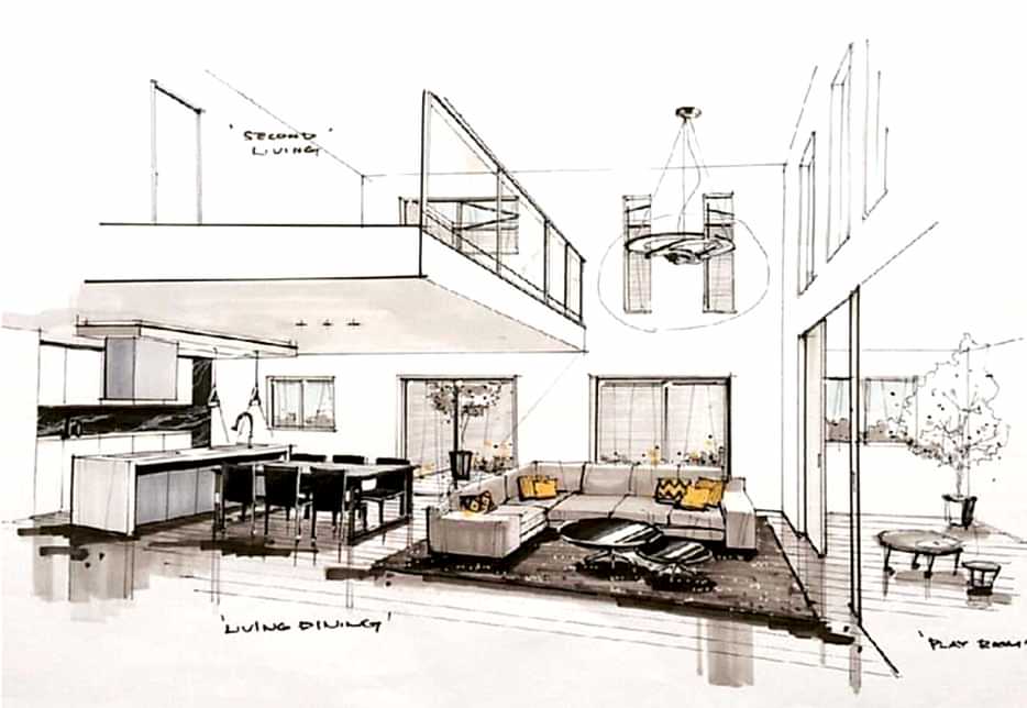 mavi detay ic mimari